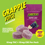 Shred'ems: Grapple Juice 1:1 THC/CBG Gummies (Indica)