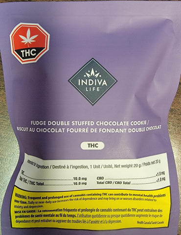 Indiva Life: Fudge Double Stuffed Chocolate Cookie 10mg THC