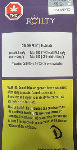 Roilty: Dragonfruit Vape Cartridge 1.0g (Hybrid)