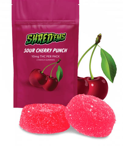 Shred'ems: Sour Cherry Punch Gummies (Indica)